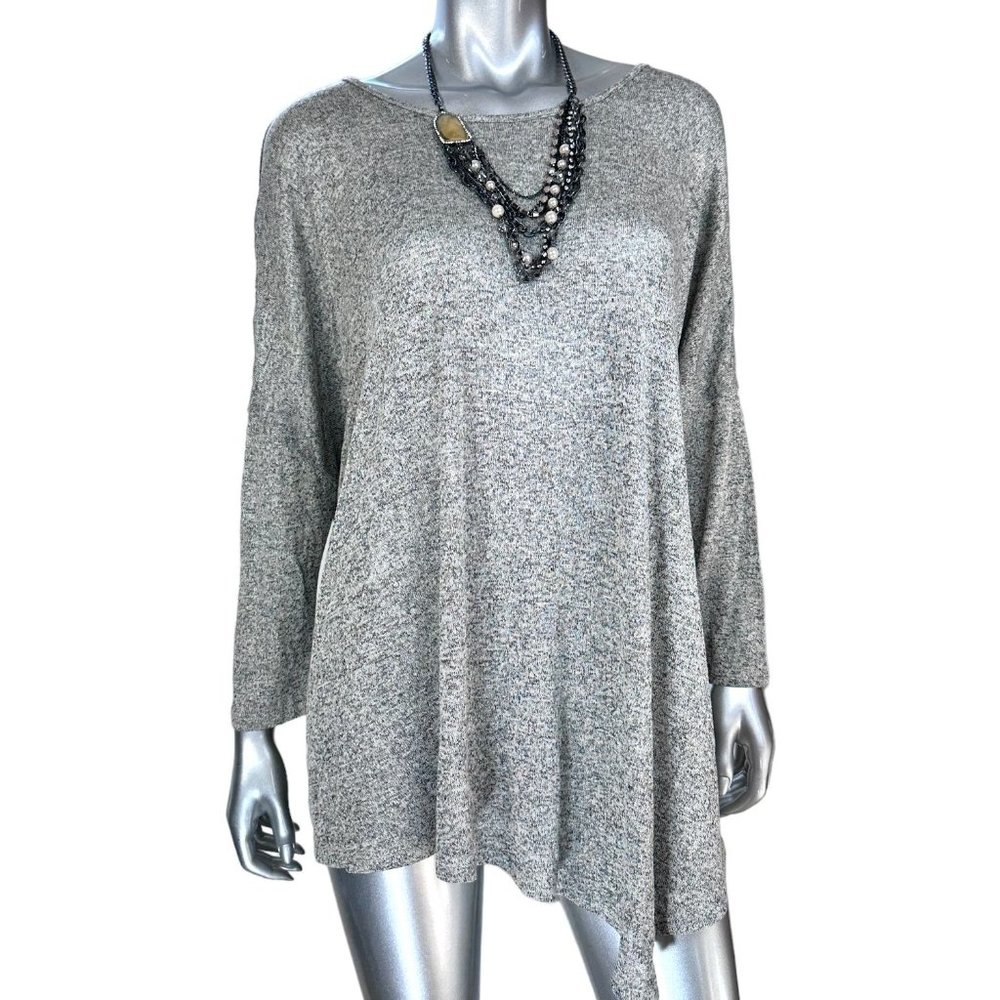 Lane Bryant Asymmetrical Hem Heather Gray Top 18/20